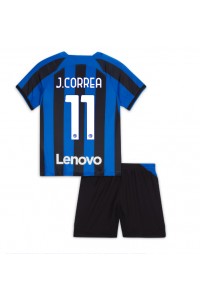 Fotbalové Dres Inter Milan Joaquin Correa #11 Dětské Domácí Oblečení 2022-23 Krátký Rukáv (+ trenýrky)